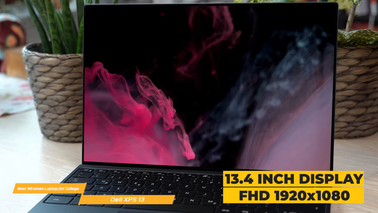 13.4-inch Infinity Edge screen and a full HD resolution of 1920x1080 on Dell XPS 13
