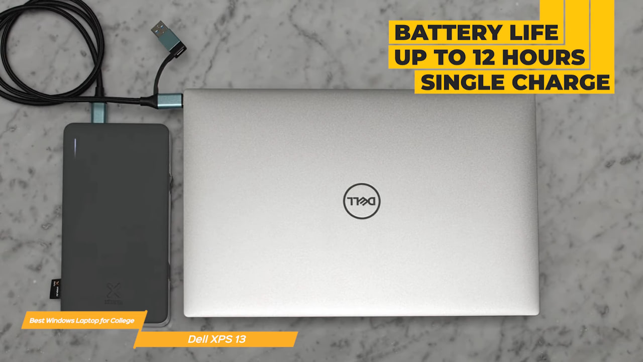 The Dell XPS 13 has a great battery life with up to 12 hours