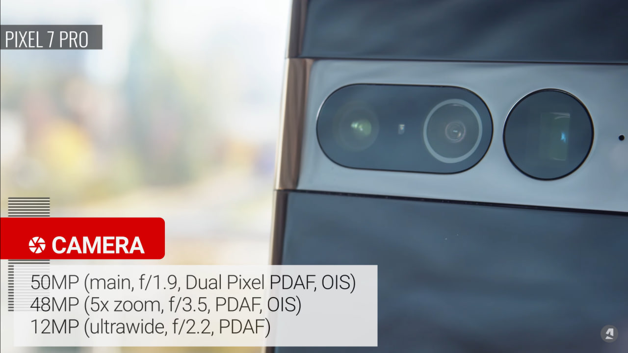 Camera specs on pixel 7 pro